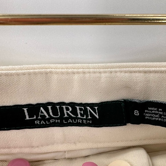 Ralph Lauren Cream Gold Metallic Luxury Trousers Womens 8 - Picture 2 of 5